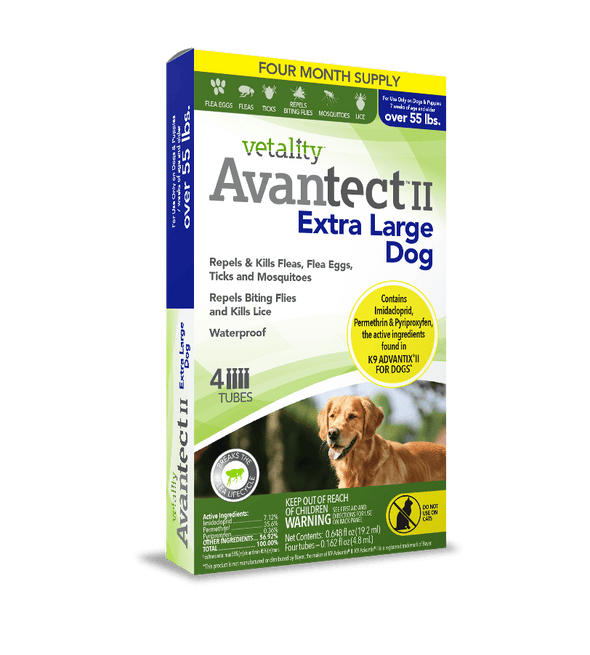 Vetality Avantect II Monthly Topical Flea and Tick Treatment for Extra