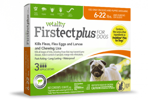 Vetality Firstect Plus Monthly Topical Flea and Tick Treatment for Small Dogs