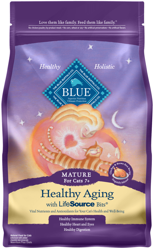 Blue mature cat store food