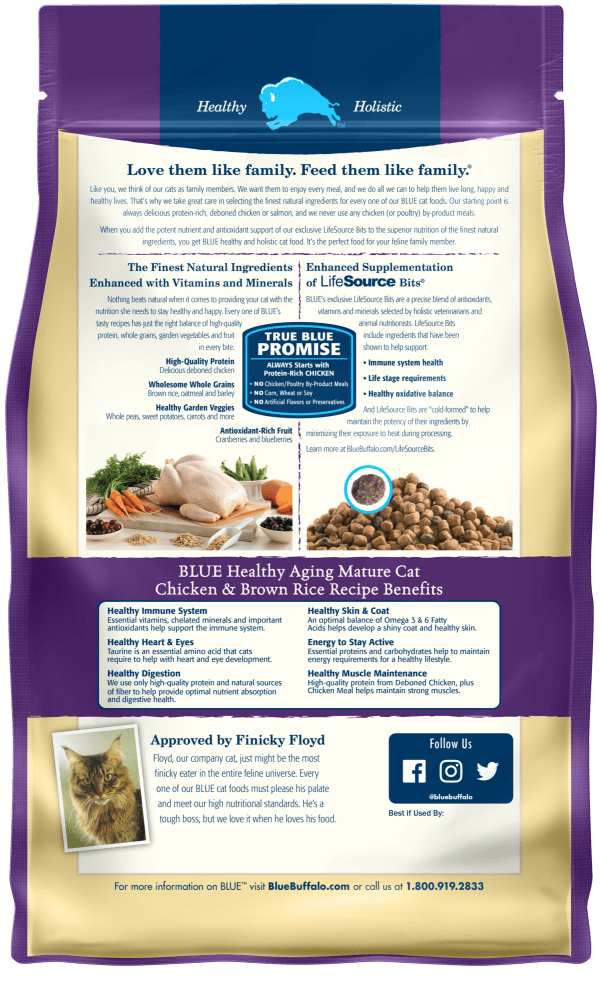 Blue healthy aging cat food outlet