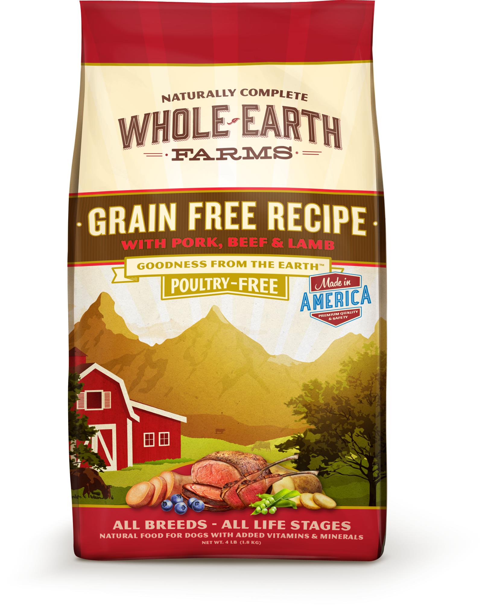 Whole Earth Farms Grain Free Pork Beef Lamb Recipe Dry Dog Food