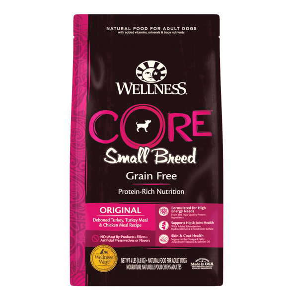 Wellness CORE Grain Free Natural Small Breed Health Turkey and Chicken Recipe Dry Dog Food