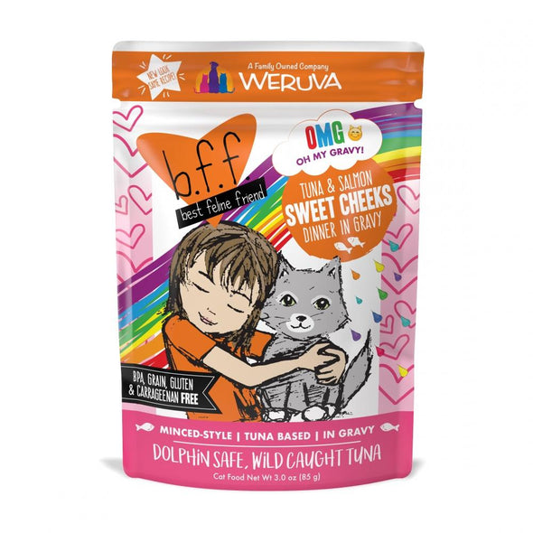 Weruva BFF Tuna Salmon Sweet Cheeks Recipe Single Pouches Wet Cat Fo