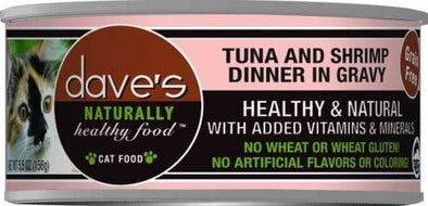 Dave's Naturally Healthy Tuna and Shrimp in Gravy Canned Cat Food