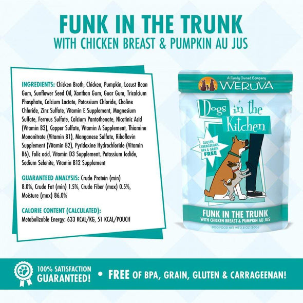 Weruva Dogs in the Kitchen Funk in the Trunk Grain Free Chicken & Pumpkin Dog Food Pouch