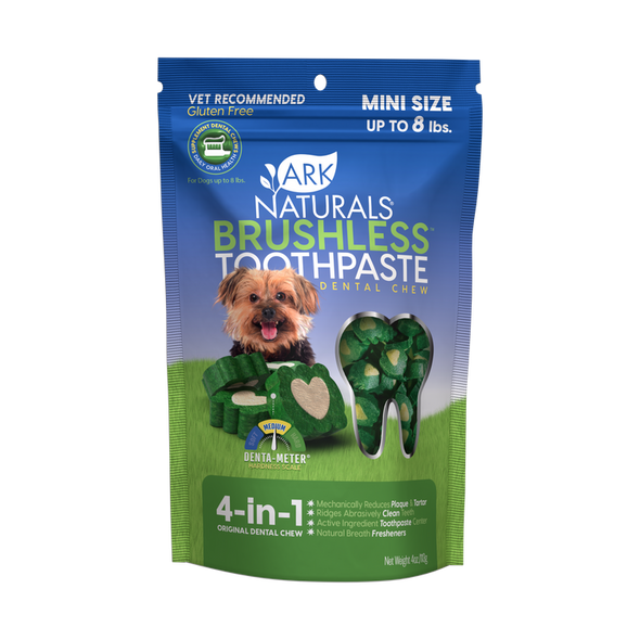 Ark Naturals Brushless Toothpaste Mini Dental Chews for Dogs
