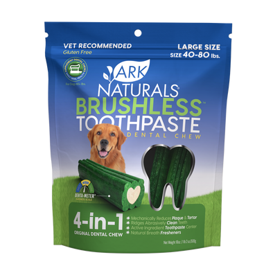 Ark Naturals Brushless Toothpaste Large Dental Chews for Dogs