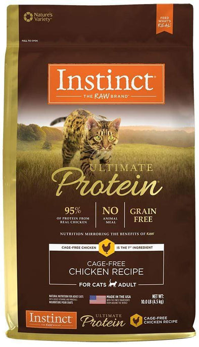 Instinct Ultimate Protein Adult Grain Free Cage Free Chicken Recipe Natural Freeze Dried Raw Coated Kibble Dry Cat Food