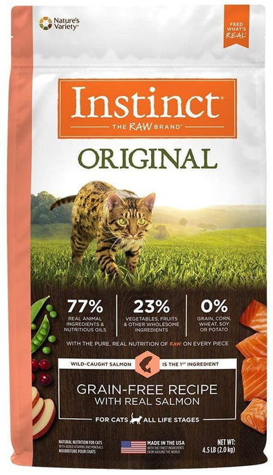 Instinct Original Grain Free Recipe with Real Salmon Natural Kibble Coated Freeze-Dried Raw Dry Cat Food