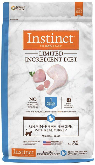 Instinct Limited Ingredient Diet Adult Grain Free Recipe with Real Turkey Natural Freeze-Dried Raw Coated in Kibble Dry Cat Food