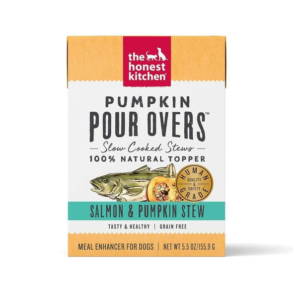 The Honest Kitchen Pour Overs Grain Free Salmon & Pumpkin Stew Recipe Single Food Topper for Dogs