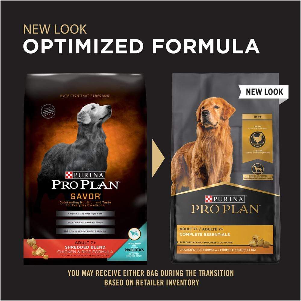 Purina Pro Plan Adult 7+ Chicken Rice Shredded Blend Dry Dog Food