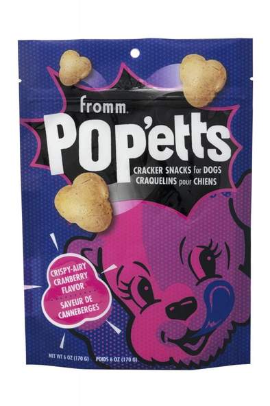 Fromm Pop'etts Crispy Airy Cranberry Flavor Cracker Treats For Dogs