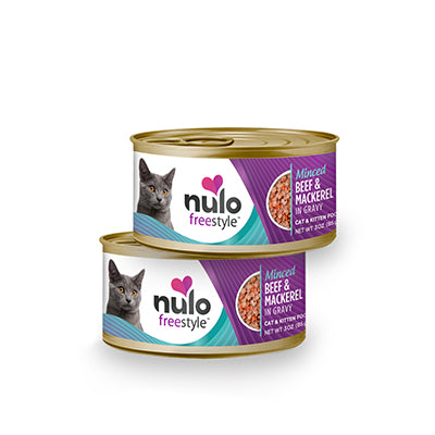 Nulo Freestyle Grain Free Minced Beef & Mackerel Recipe in Gravy Canned Cat Food