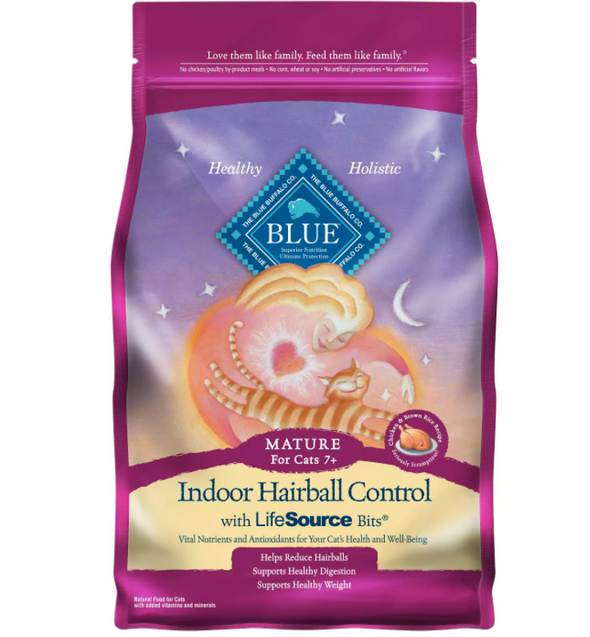 Blue Buffalo Indoor Mature Cat (7+) Hairball Control Recipe