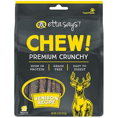 Etta Says Chew! Premium Crunchy Chews for Dogs Venison