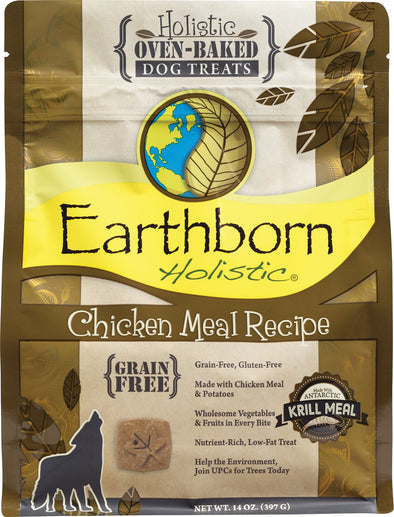 Earthborn Holistic Grain Free Oven Baked Biscuits Chicken Meal Recipe Dog Treats