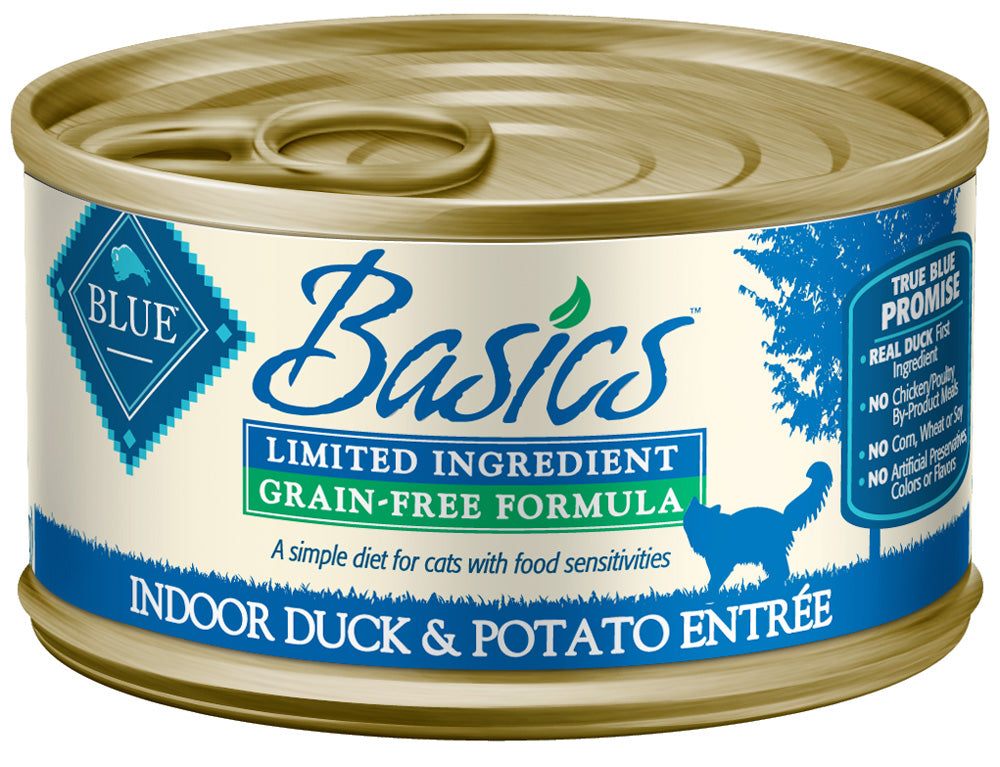 Blue basics duck shop and potato cat food