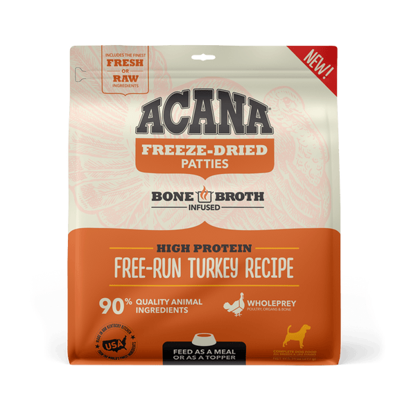 Acana Freeze-Dried Food Free-Run Turkey Recipe Patties for Dogs