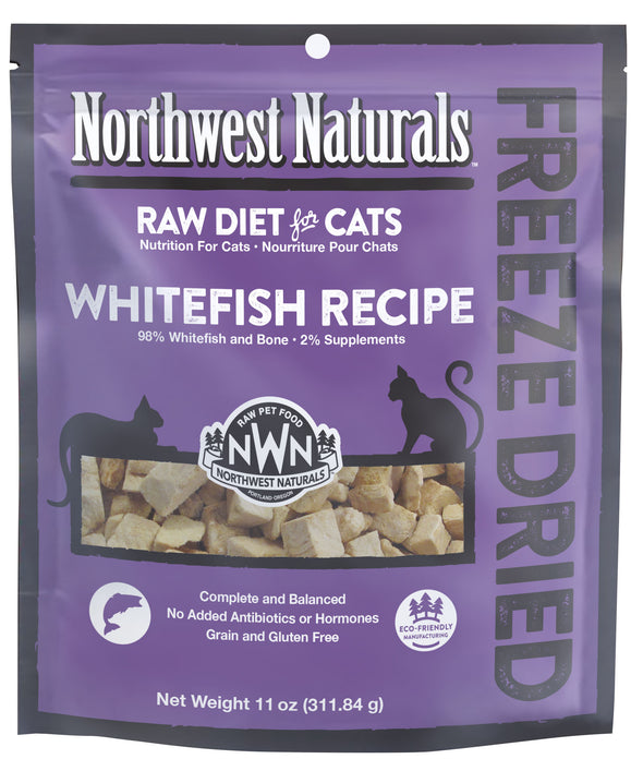 Northwest Naturals Cat Nibbles Whitefish Recipe Freeze-Dried Raw Cat Food
