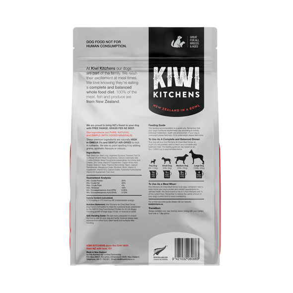 Kiwi Kitchens Air Dried Beef Food for Dogs