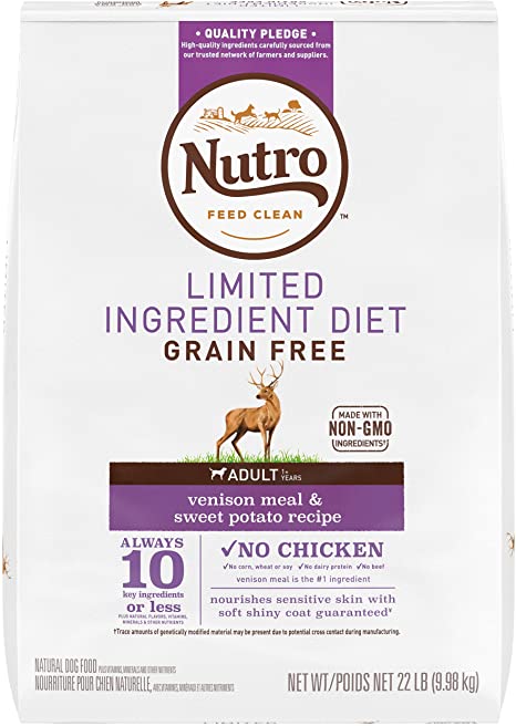Nutro Limited Ingredient Grain Free Venison Meal & Sweet Potato Recipe for Dogs