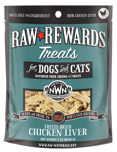 Northwest Naturals Raw Rewards Freeze Dried Raw Chicken Liver Treats f