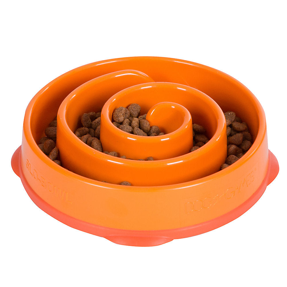 Outward Hound Fun Feeder Slo Bowl, Slow Feeder Dog Bowl, Large/Regular,  Orange