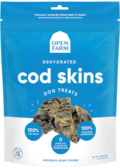 Open Farm Dehydrated Grain Free Cod Skins Dog Treats