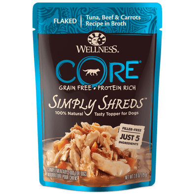 Wellness CORE Simply Shreds Tuna Beef & Carrots In Broth Dog Food Topper
