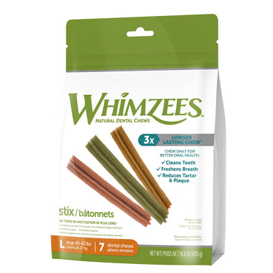 WHIMZEES Stix Dental Chews - Large for Dogs 40-60 lbs