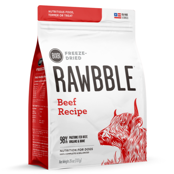 Bixbi Rawbble Freeze-Dried Beef Recipe Dog Food