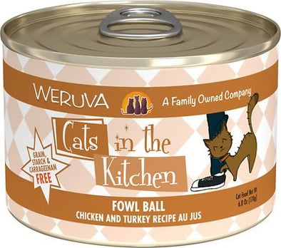 Weruva Fowl Ball Chicken and Turkey Recipe Canned Cat Food